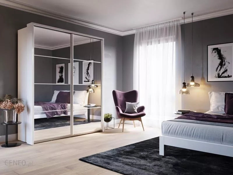 Kleiderschrank A-17, Schwebetürenschrank mit Spiegel. Breite 180 cm. Farbe wählbar