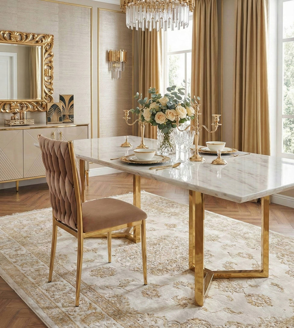 Geflochtener Sessel K37 für das Wohnzimmer, Metallgestell in Goldoptik, verschiedene Farben