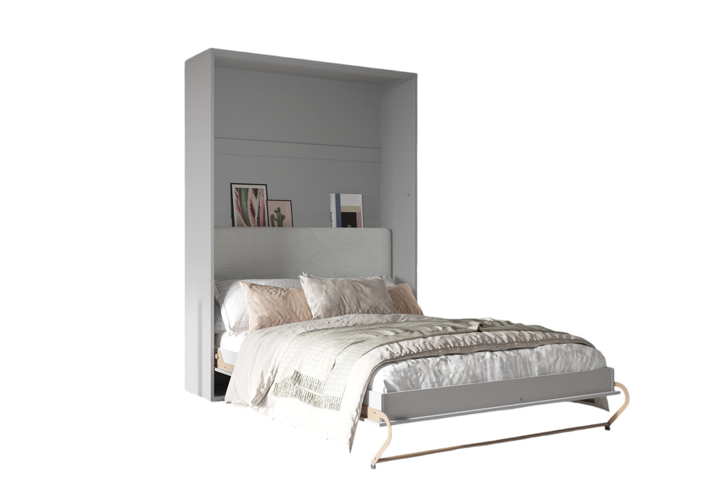 Schrankbett C01Z-G, Schlaffläche 140x200cm mit gepolstertem Rückenteil- Farbe wählbar