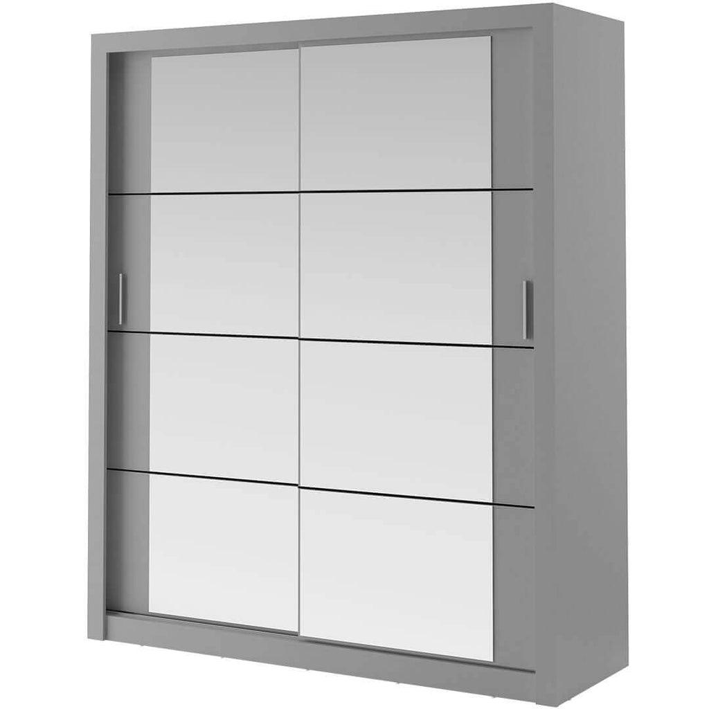 Kleiderschrank A-03, Schwebeturenschrank mit Spiegel, Breite 180 cm , Farbe wählbar