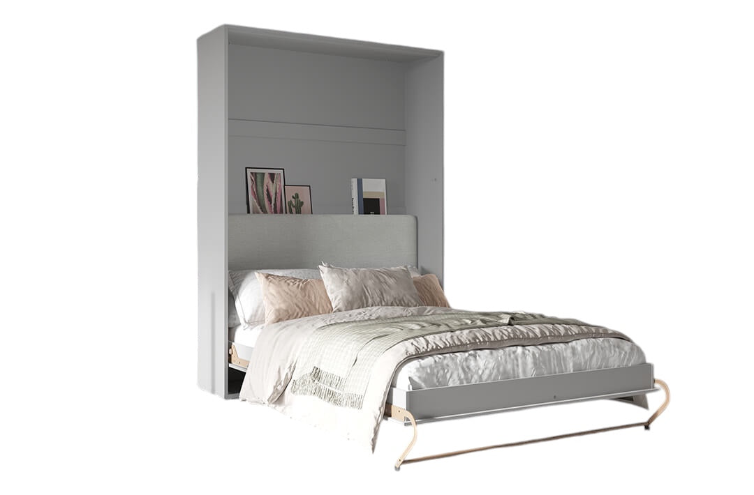 Schrankbett C01Z-G, Schlaffläche 140x200cm mit gepolstertem Rückenteil- Farbe wählbar