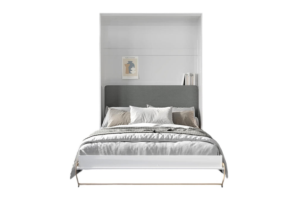 Schrankbett C01Z-H, Schlaffläche 140x200cm mit gepolstertem Rückenteil- Farbe wählbar