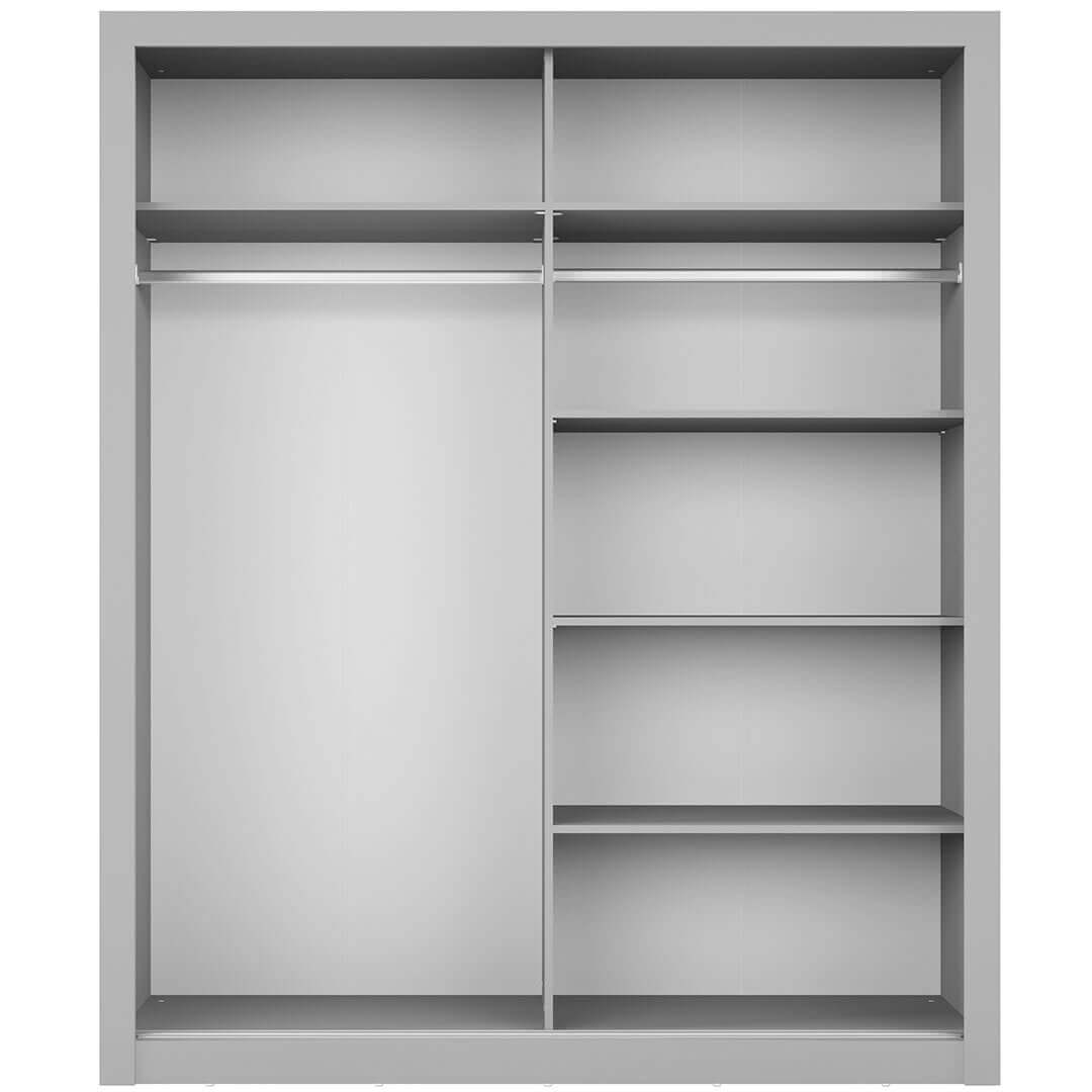 Kleiderschrank A-03, Schwebeturenschrank mit Spiegel, Breite 180 cm , Farbe wählbar