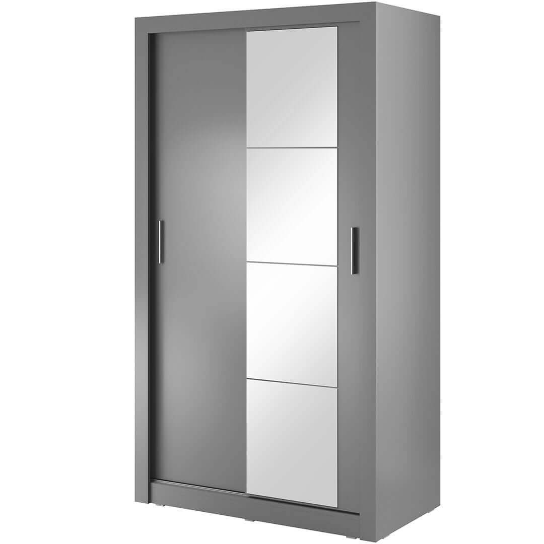 Kleiderschrank A-06, Schwebetürenschrank mit Spiegel. Breite 120cm. Farbe wählbar