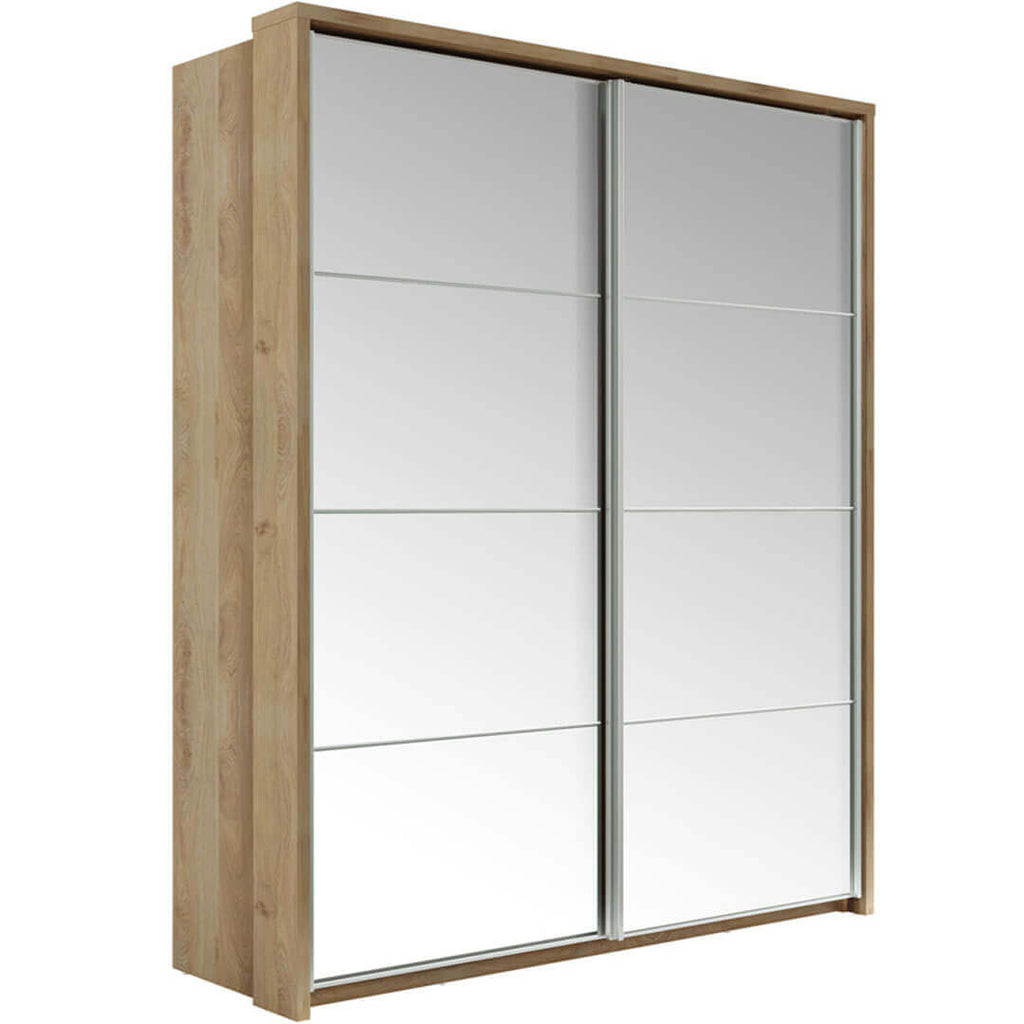 Kleiderschrank A-17, Schwebetürenschrank mit Spiegel. Breite 180 cm. Farbe wählbar