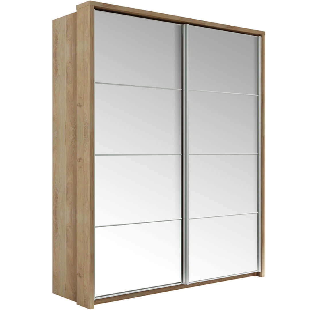 Kleiderschrank A-17, Schwebetürenschrank mit Spiegel. Breite 180 cm. Farbe wählbar