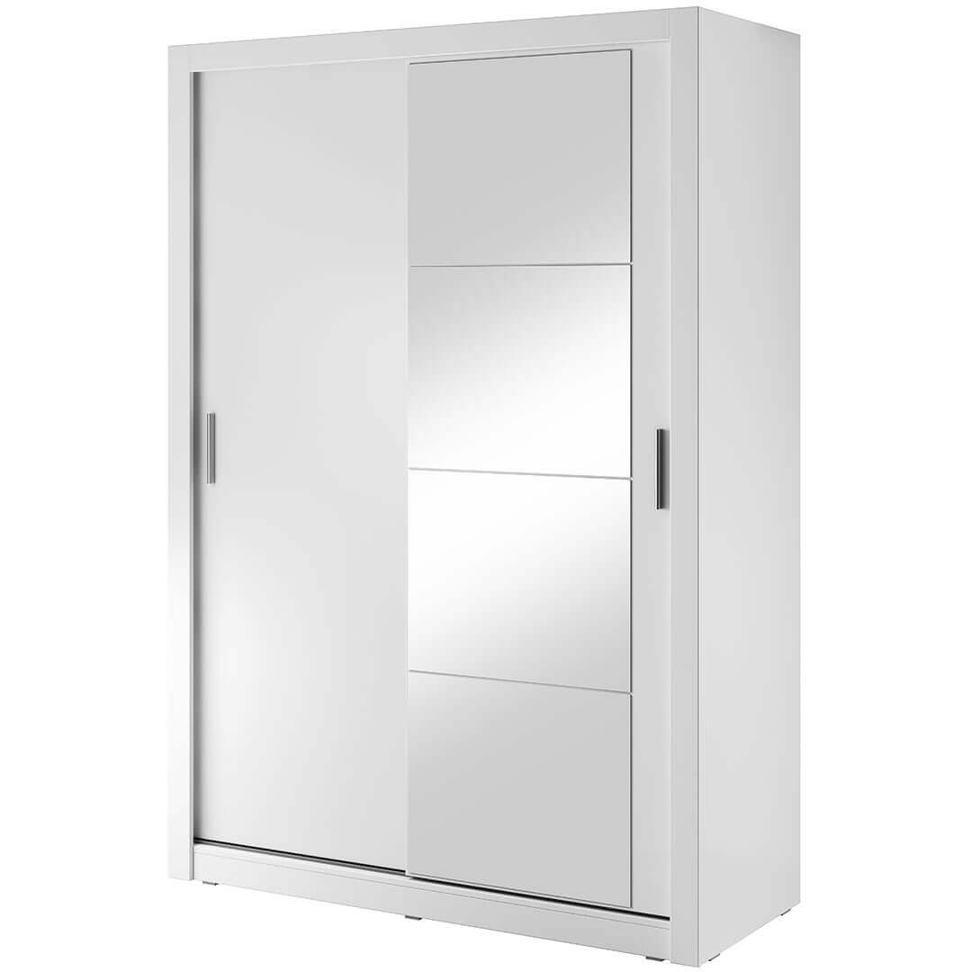 Kleiderschrank A-04, Schwebetürenschrank mit Spiegel. Breite 150 cm. Farbe wählbar
