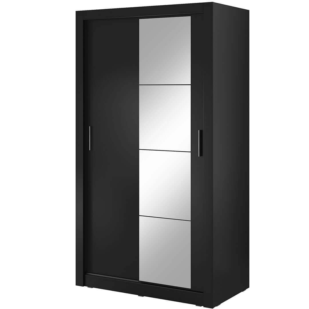 Kleiderschrank A-06, Schwebetürenschrank mit Spiegel. Breite 120cm. Farbe wählbar