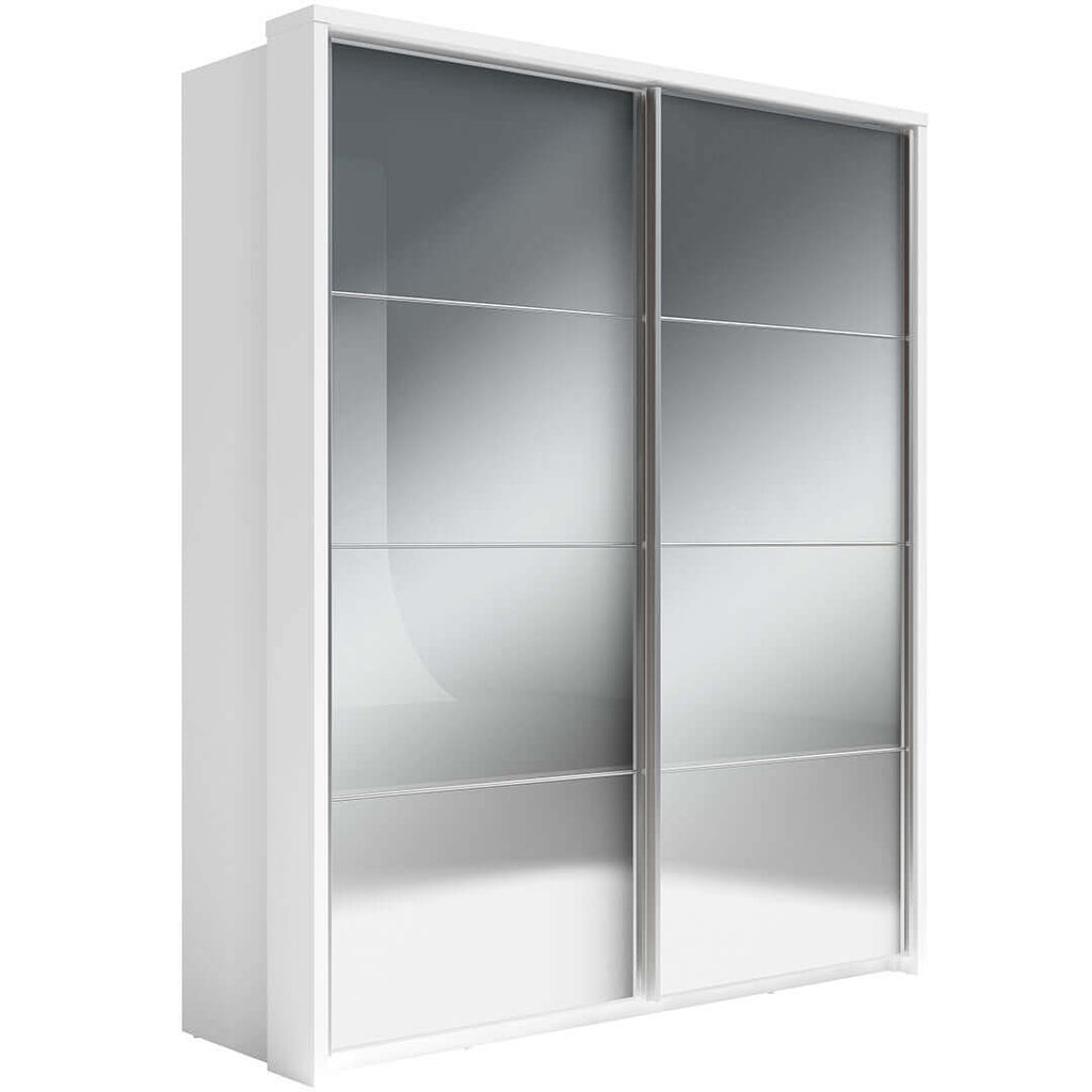 Kleiderschrank A-17, Schwebetürenschrank mit Spiegel. Breite 180 cm. Farbe wählbar