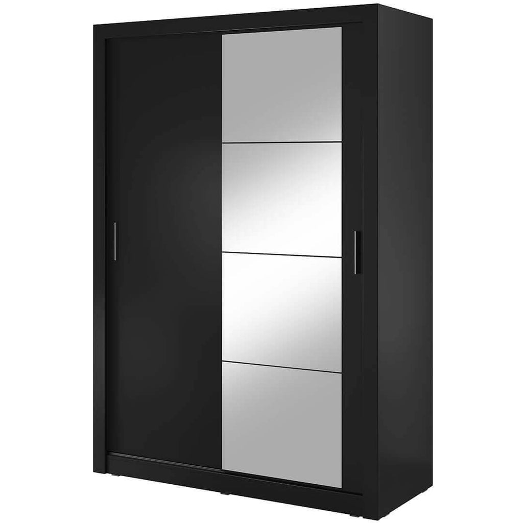 Kleiderschrank A-04, Schwebetürenschrank mit Spiegel. Breite 150 cm. Farbe wählbar