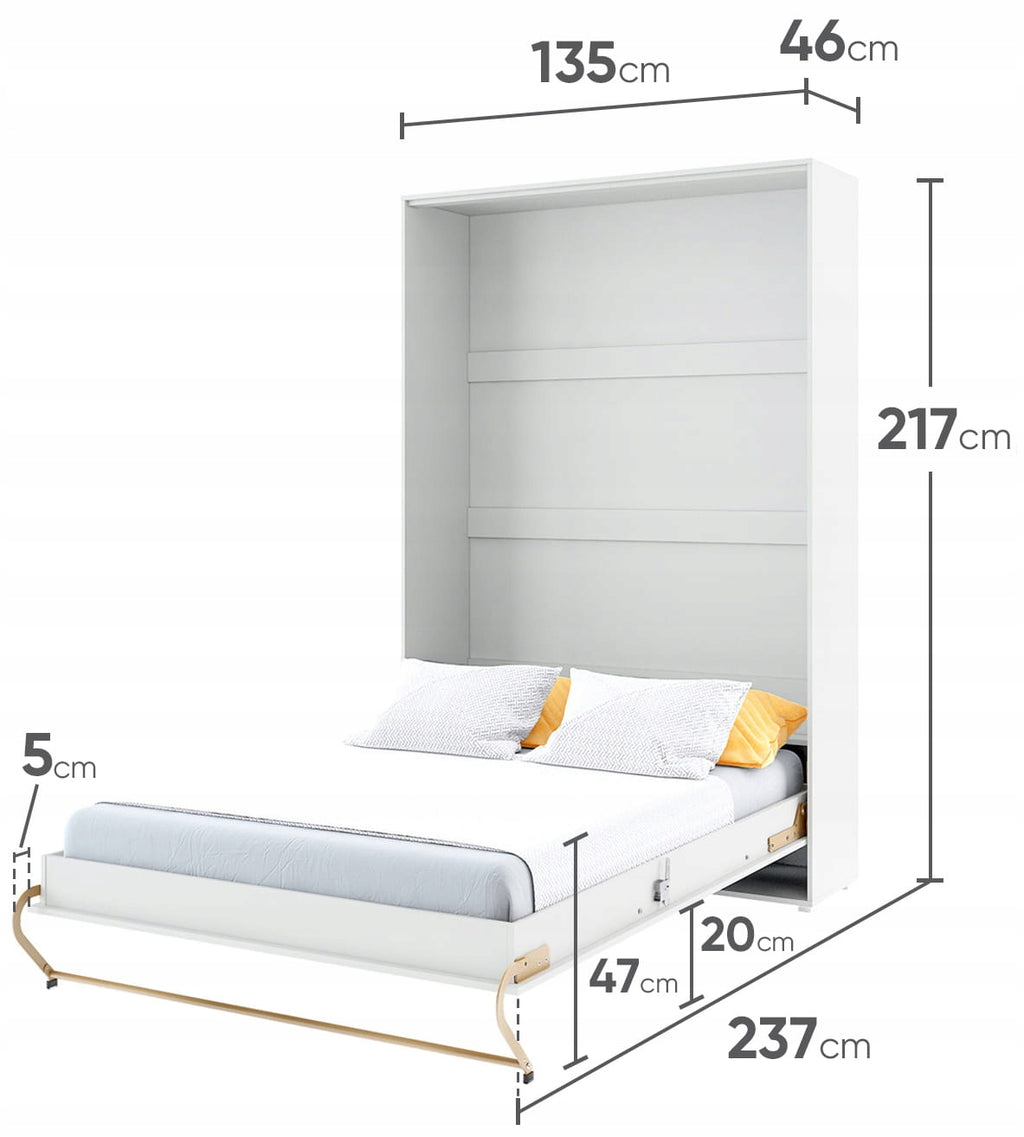 Schrankbett C0278 mit Seitenschränke, Schlaffläche 120x200cm, Farbe wählbar