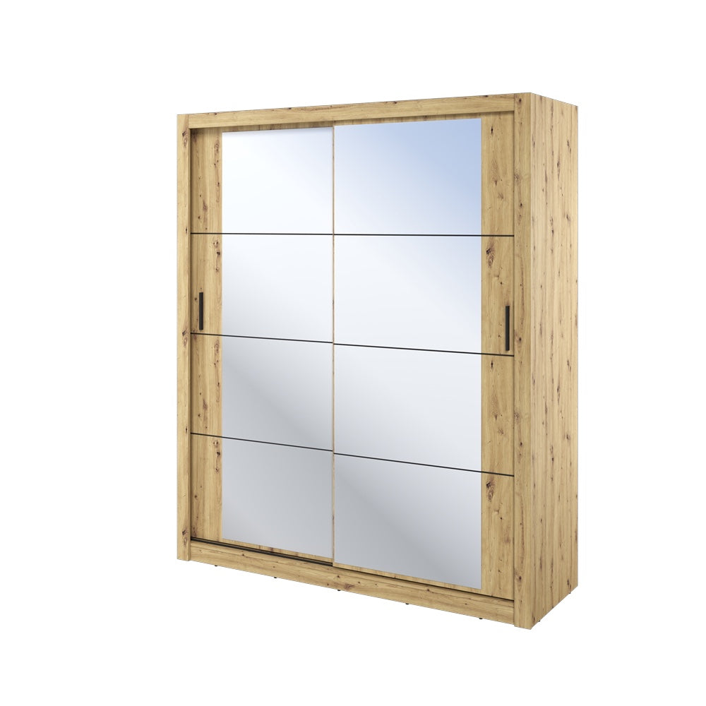 Kleiderschrank A-03, Schwebeturenschrank mit Spiegel, Breite 180 cm , Farbe wählbar