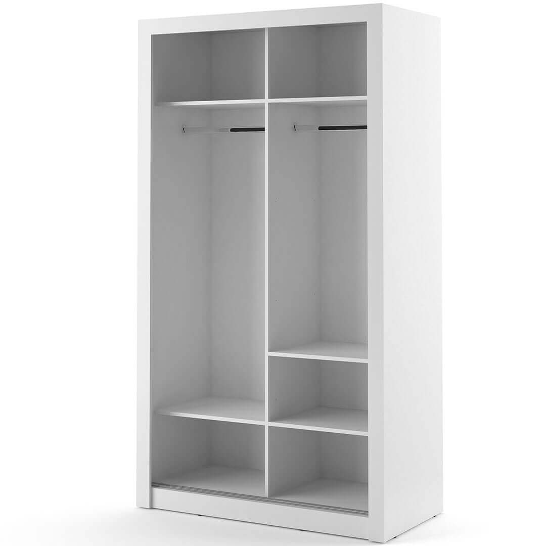 Kleiderschrank A-06, Schwebetürenschrank mit Spiegel. Breite 120cm. Farbe wählbar