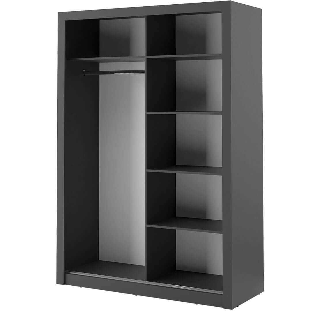 Kleiderschrank A-04, Schwebetürenschrank mit Spiegel. Breite 150 cm. Farbe wählbar