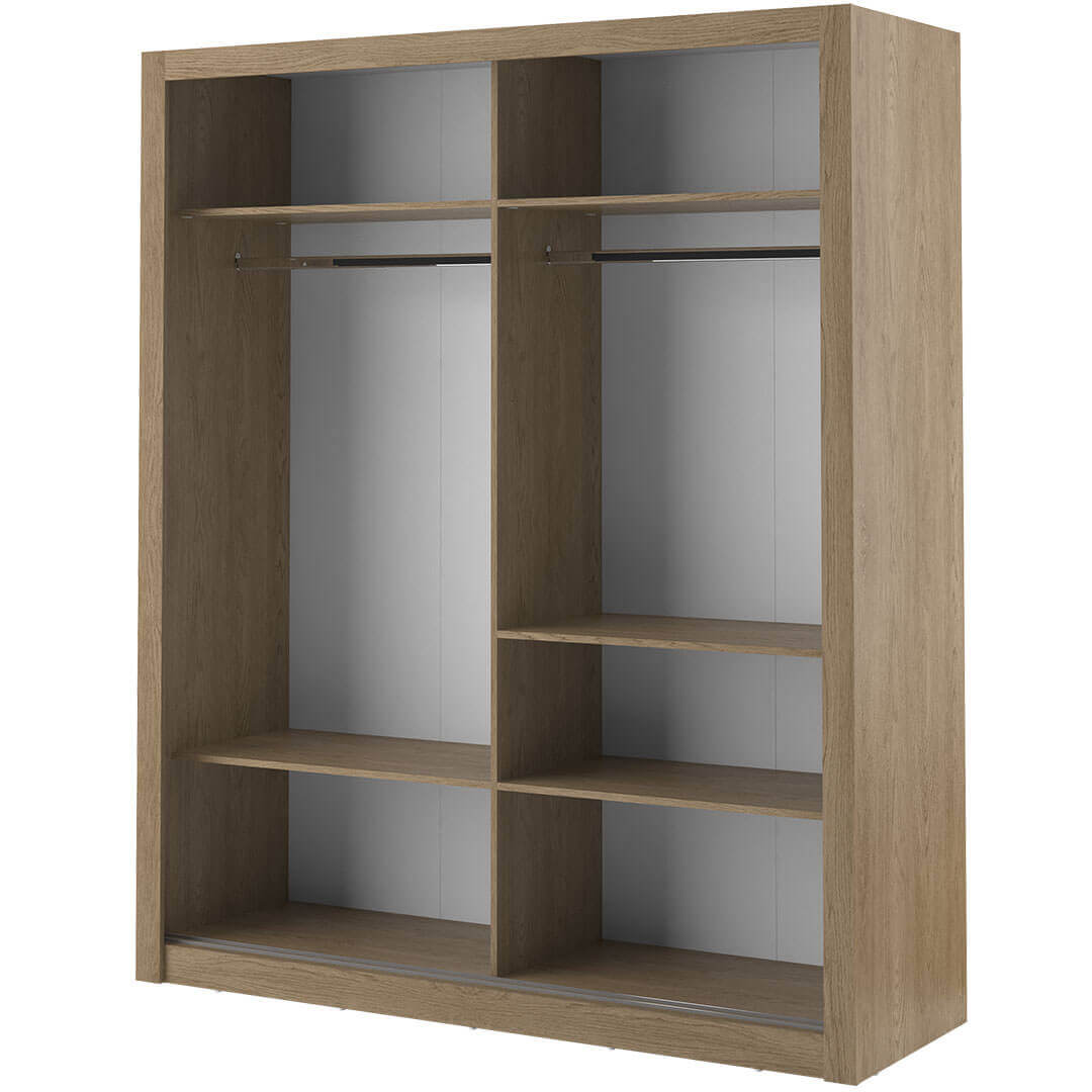 Kleiderschrank A-03, Schwebeturenschrank mit Spiegel, Breite 180 cm , Farbe wählbar
