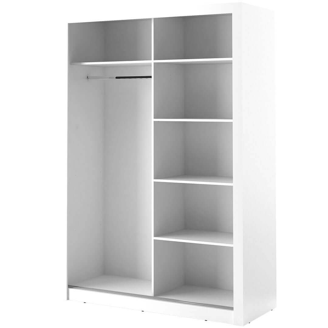 Kleiderschrank A-04, Schwebetürenschrank mit Spiegel. Breite 150 cm. Farbe wählbar