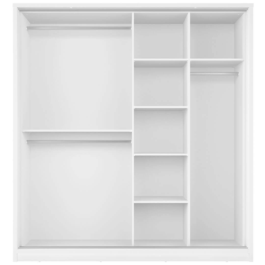 Kleiderschrank A-17, Schwebetürenschrank mit Spiegel. Breite 180 cm. Farbe wählbar