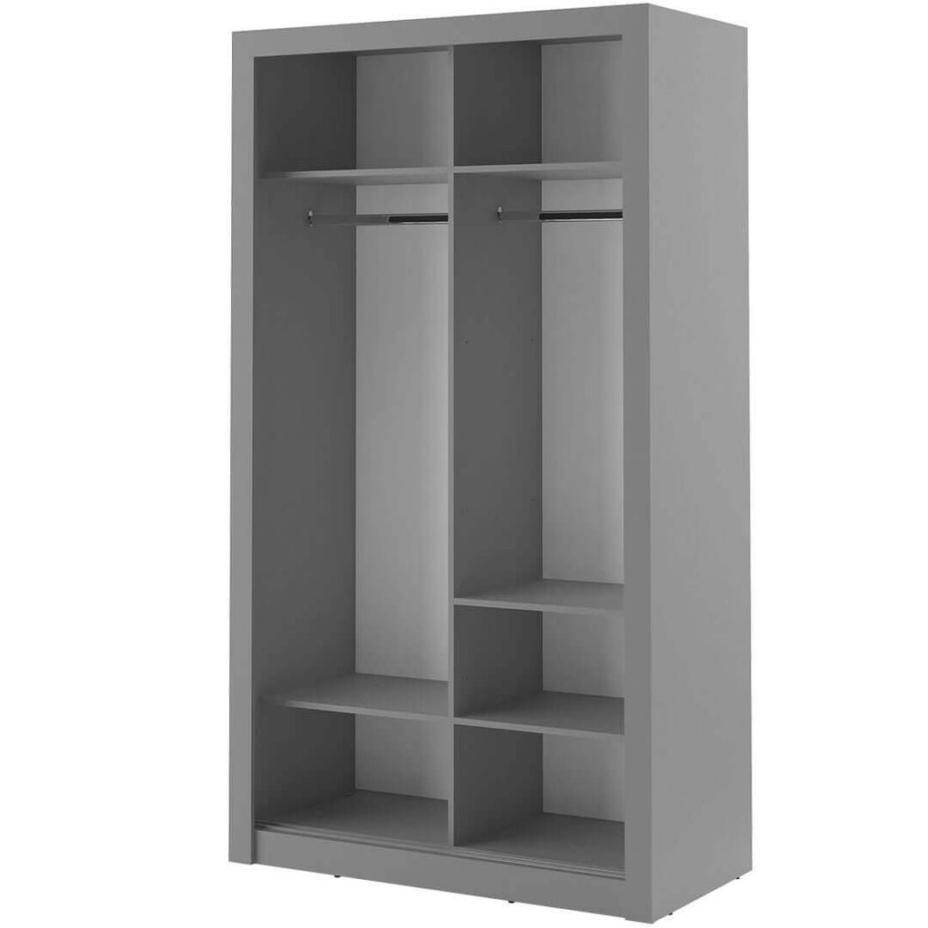 Kleiderschrank A-06, Schwebetürenschrank mit Spiegel. Breite 120cm. Farbe wählbar