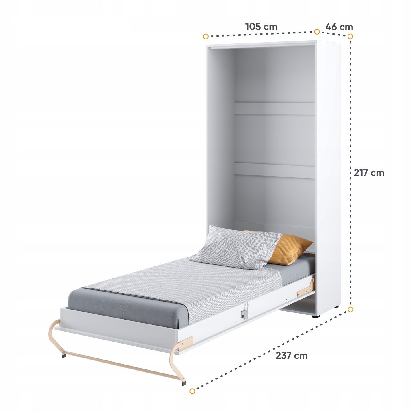 Schrankbett C03, Vertikal, Schlaffläche 90x200cm, Farbe wählbar