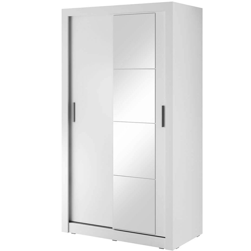 Kleiderschrank A-06, Schwebetürenschrank mit Spiegel. Breite 120cm. Farbe wählbar