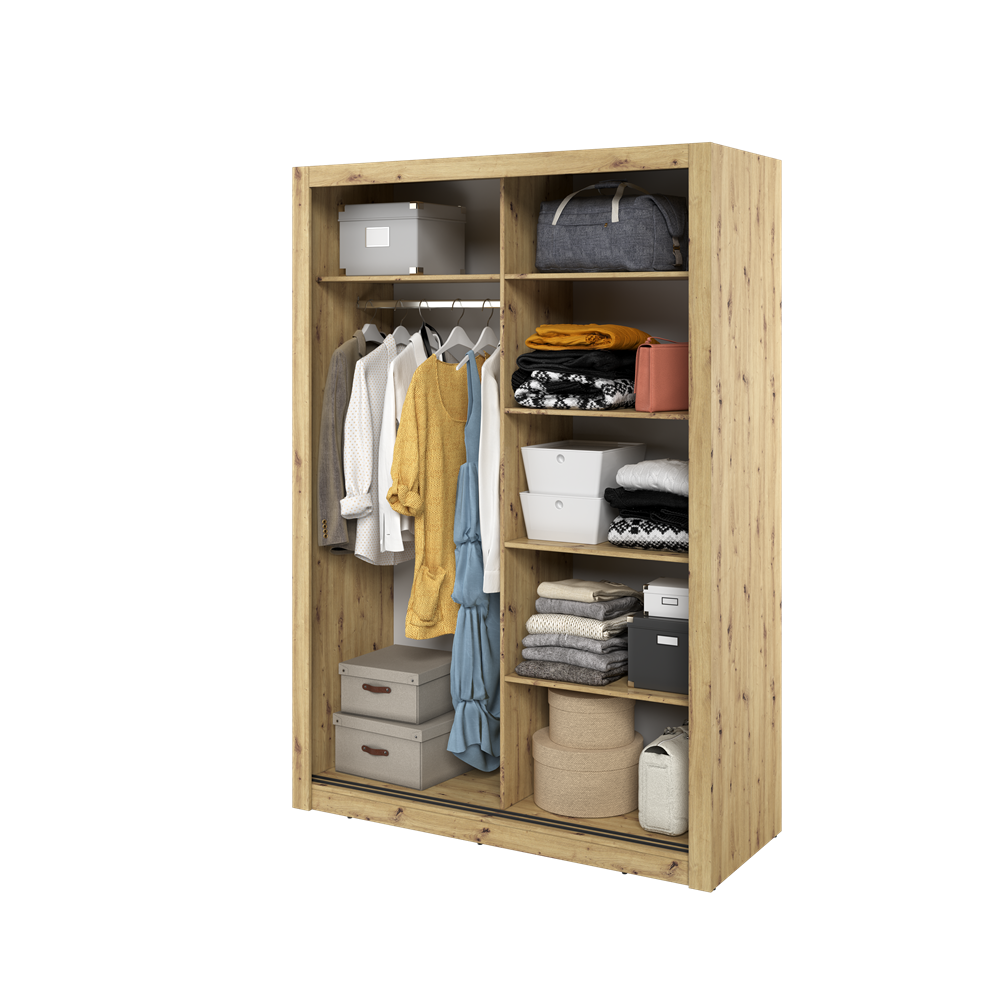Kleiderschrank , A-18 Schwebetürenschrank mit Spiegel. Breite 150 cm. Farbe wählbar