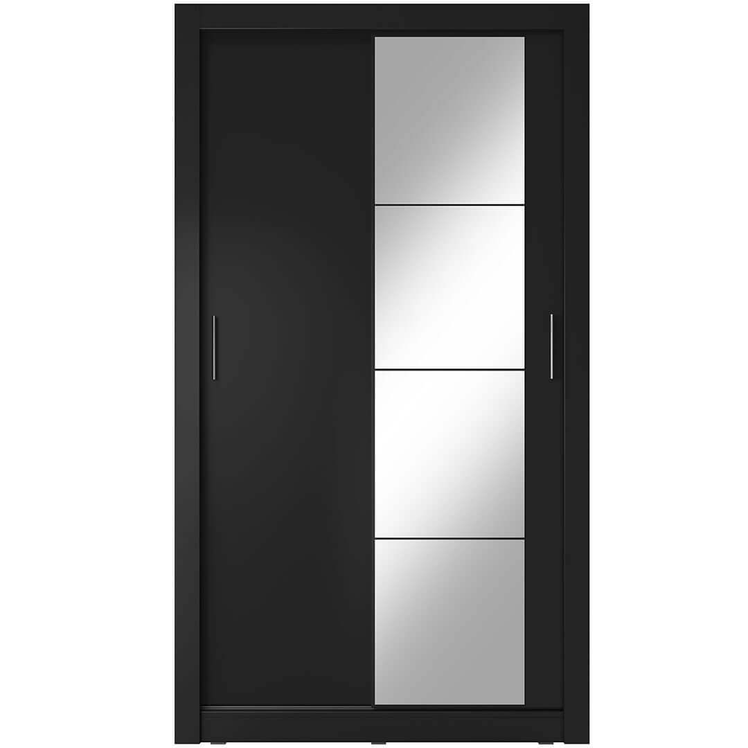 Kleiderschrank A-06, Schwebetürenschrank mit Spiegel. Breite 120cm. Farbe wählbar