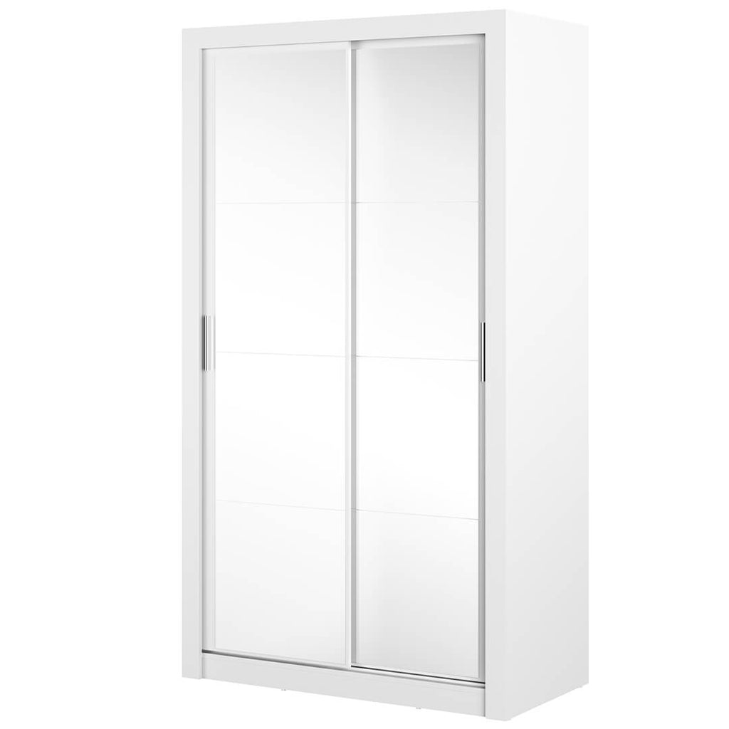 Kleiderschrank A-19, Schwebetürenschrank mit Spiegel. Breite 120 cm. Farbe wählbar