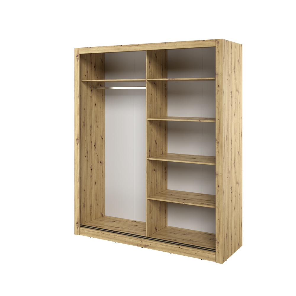 Kleiderschrank A-03, Schwebeturenschrank mit Spiegel, Breite 180 cm , Farbe wählbar