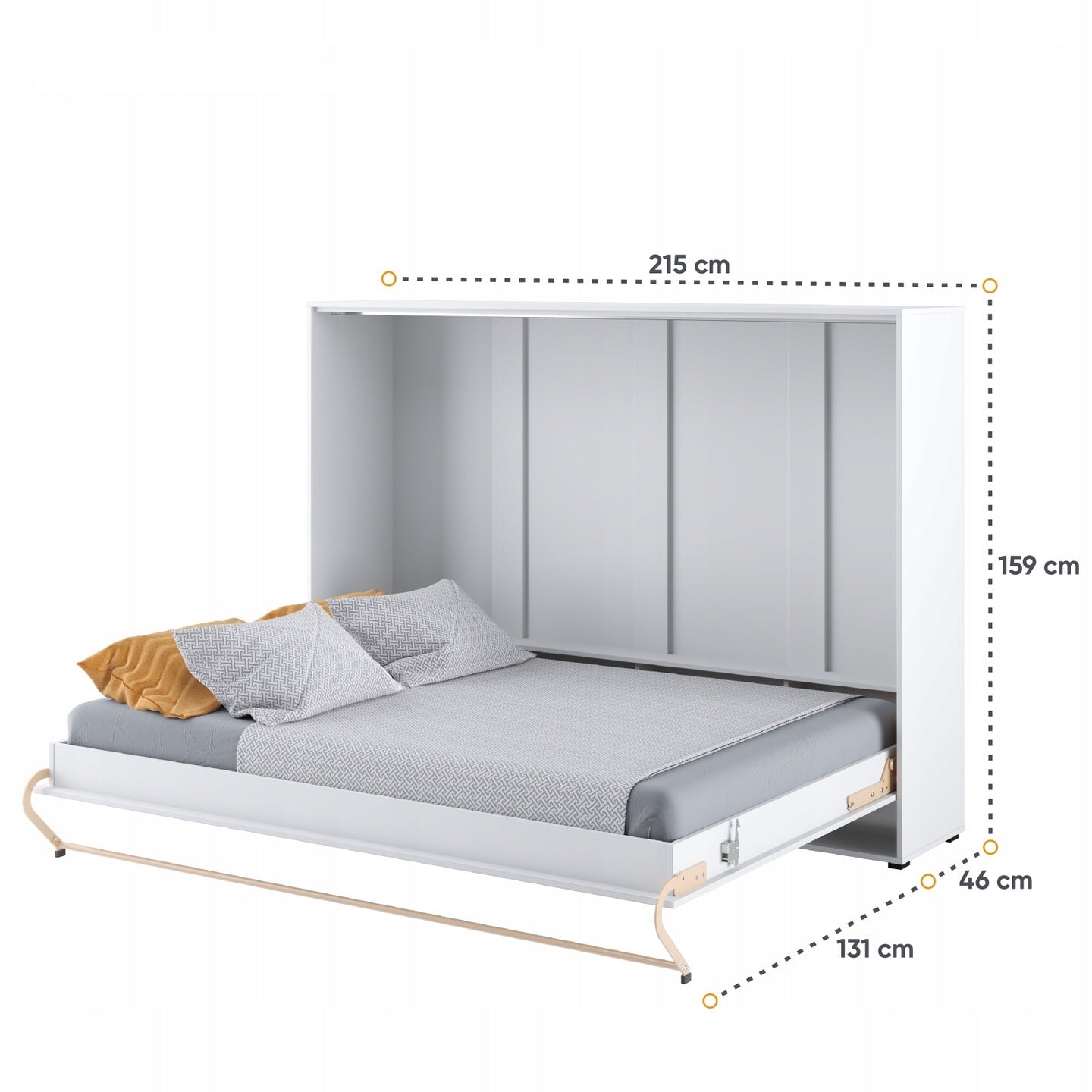 Schrankbett, C049 mit Aufsatzschrank, Schlaffläche 140x200cm, Farbe wählbar