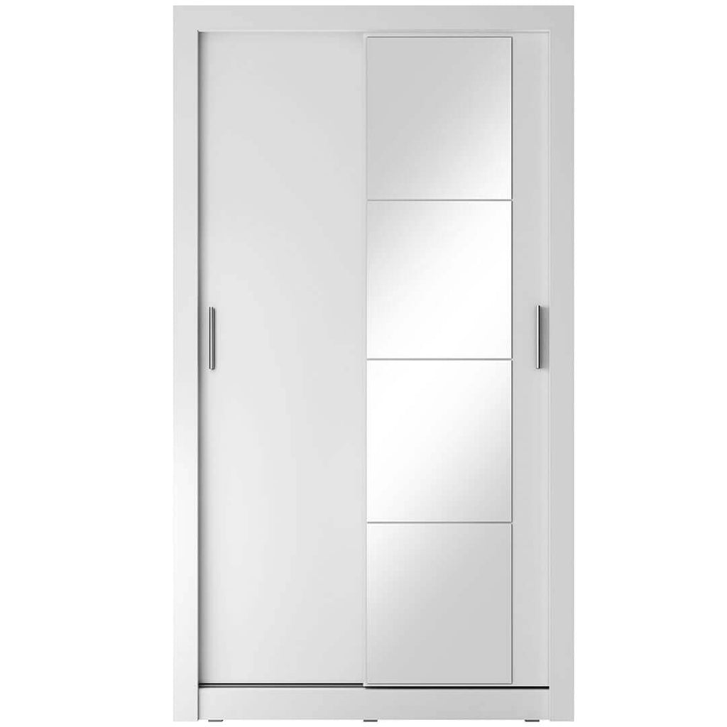 Kleiderschrank A-06, Schwebetürenschrank mit Spiegel. Breite 120cm. Farbe wählbar