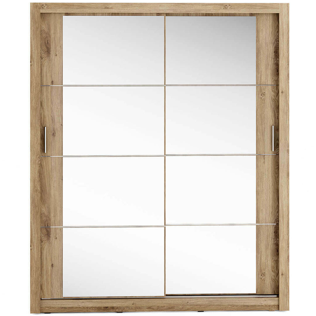 Kleiderschrank A-03, Schwebeturenschrank mit Spiegel, Breite 180 cm , Farbe wählbar
