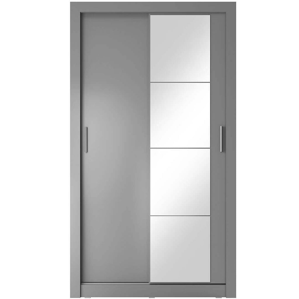 Kleiderschrank A-06, Schwebetürenschrank mit Spiegel. Breite 120cm. Farbe wählbar