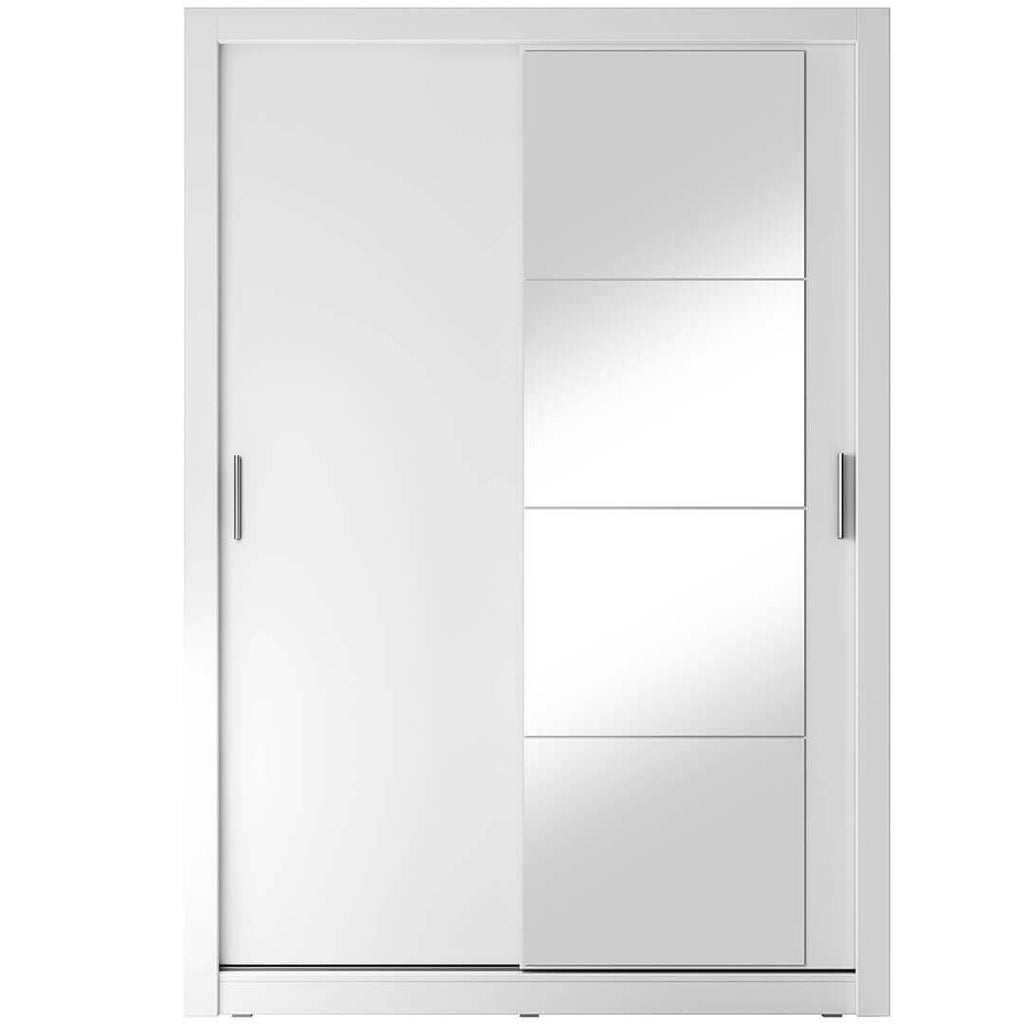 Kleiderschrank A-04, Schwebetürenschrank mit Spiegel. Breite 150 cm. Farbe wählbar
