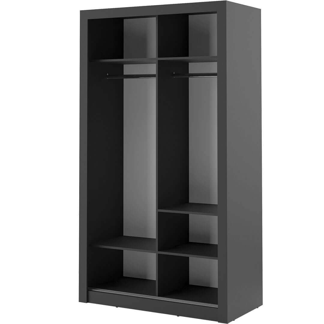 Kleiderschrank A-06, Schwebetürenschrank mit Spiegel. Breite 120cm. Farbe wählbar