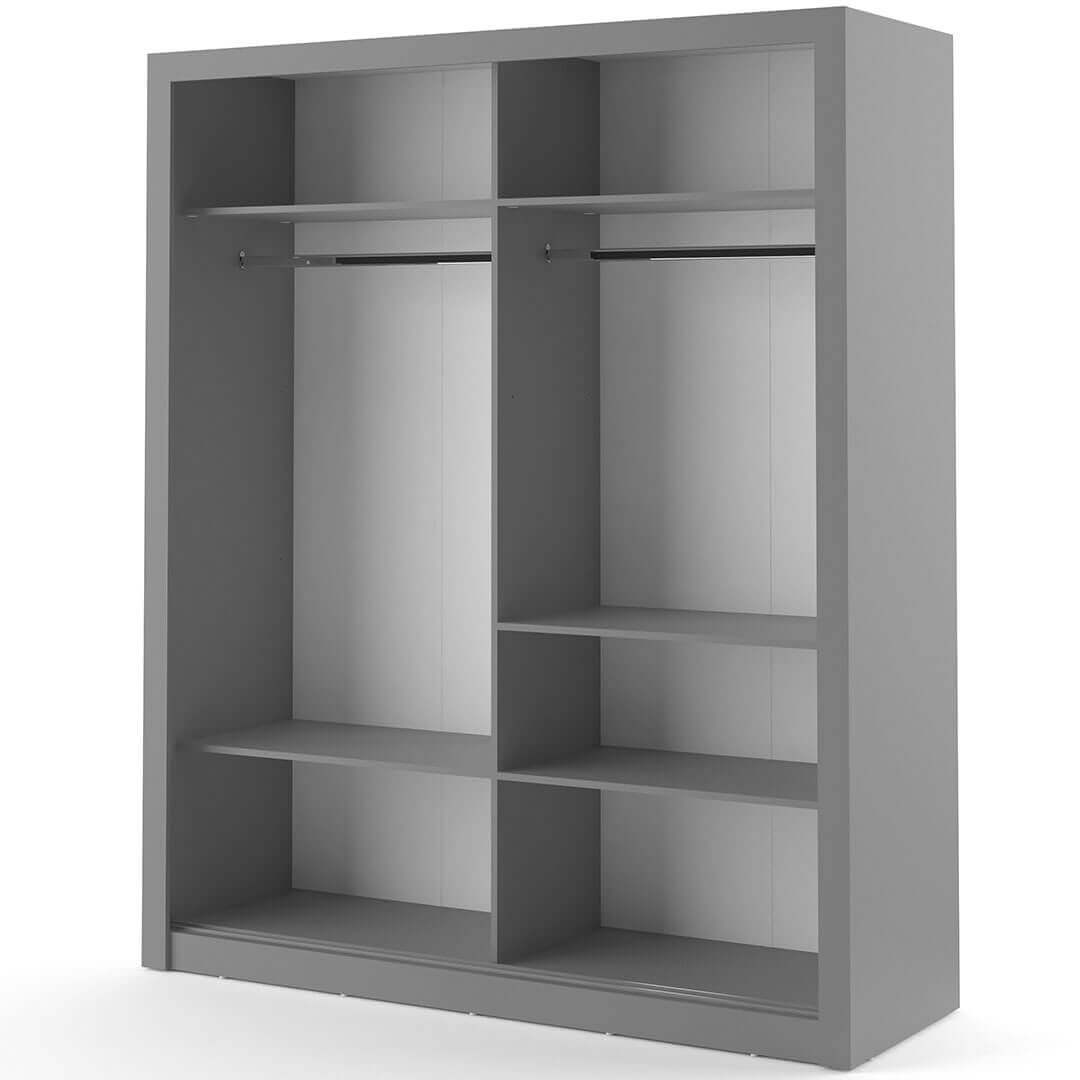 Kleiderschrank A-03, Schwebeturenschrank mit Spiegel, Breite 180 cm , Farbe wählbar