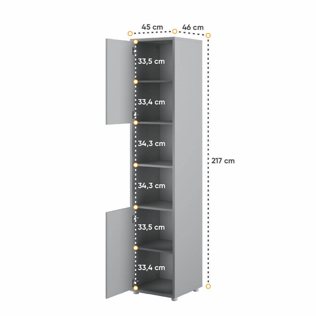 Schrankbett C0378 mit Seitenschränke, Schlaffläche 90x200cm, Farbe wählbar