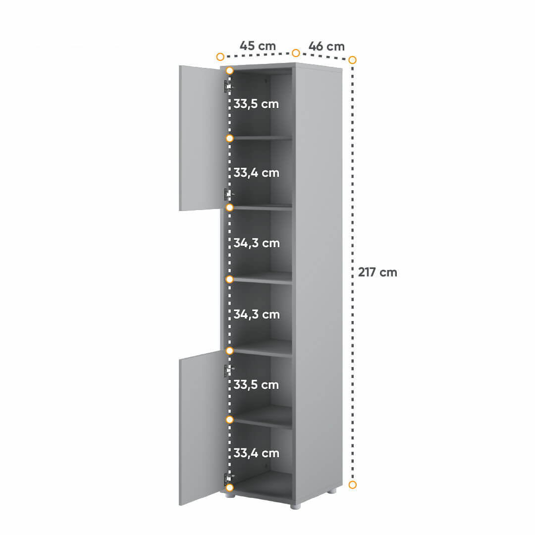 Schrankbett C0378 mit Seitenschränke, Schlaffläche 90x200cm, Farbe wählbar