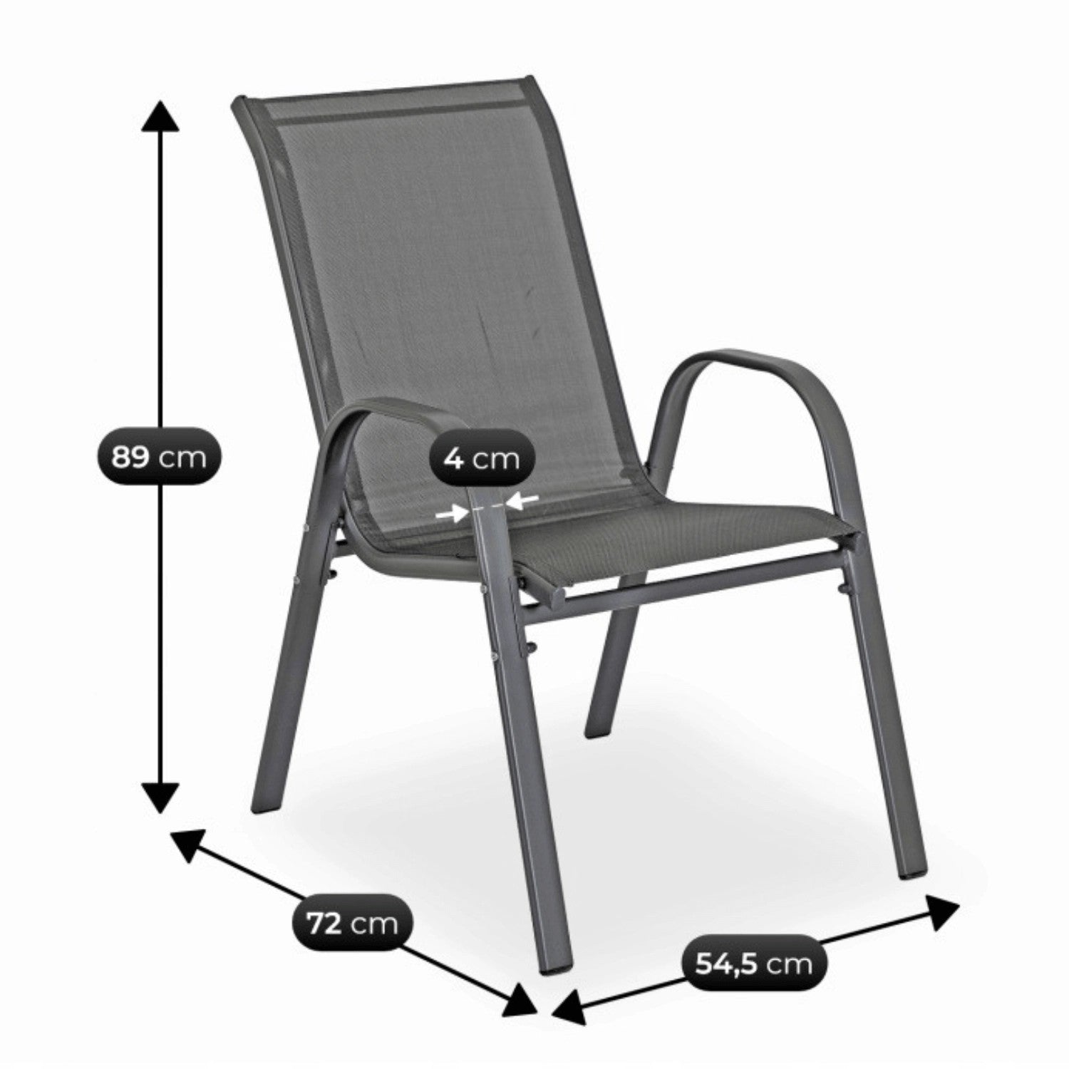 Gartenmöbel Set EL-NEBRA, Farbe  Grau,  6 Stühle mit  Esstisch und  Terrasse Sonnenschirm