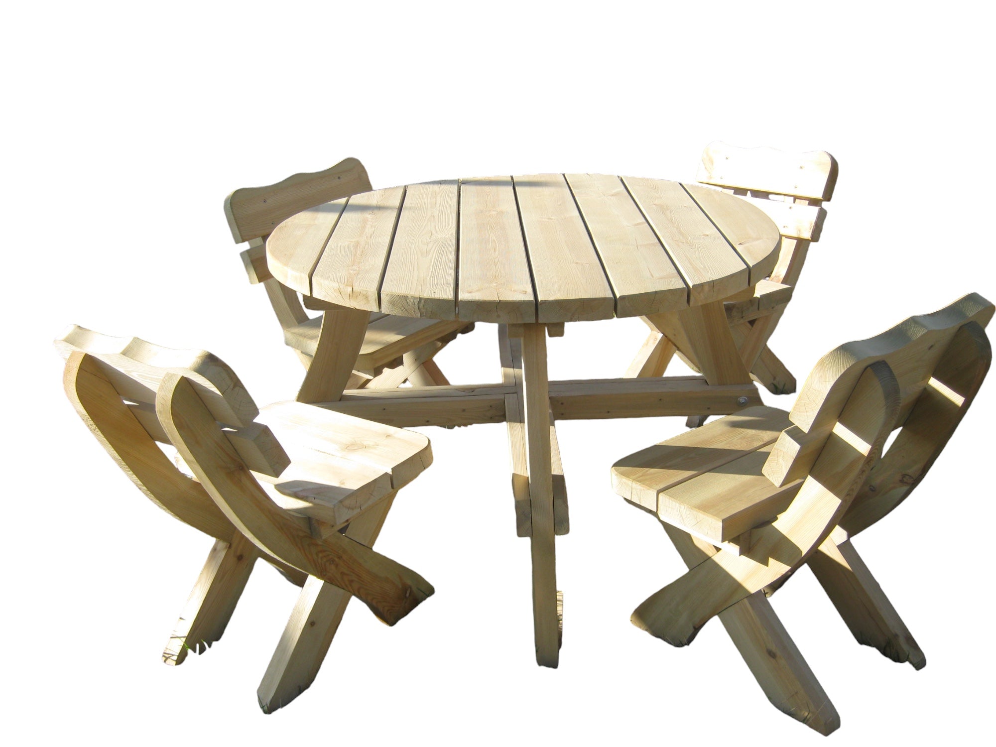 Gartenmöbel AR-4, Holzgartenmöbel, Tisch mit 4 Sitzstühle, Optional für 4 Personen