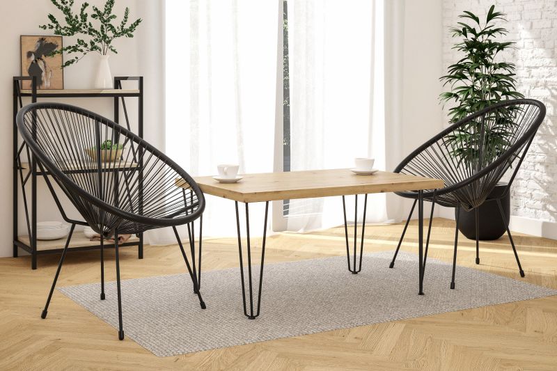 Essgruppe A61, Esszimmer Set , Esstisch mit 2 Stühlen- Farbe wählbar