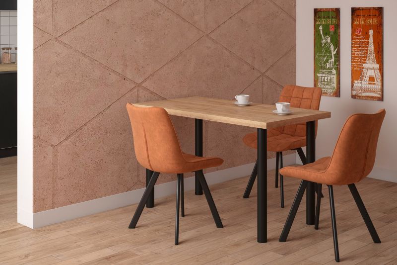 Essgruppe A51, Esszimmer Set , Esstisch mit 3 Stühlen-Farbe wählbar