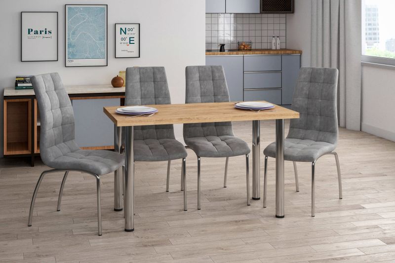 Essgruppe A52, Tischgruppe, Esszimmer Set , Esstisch mit 4 Stühlen - Farbe wählbar