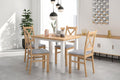 Essgruppe A63, Esszimmer Set , Esstisch mit 4 Stühlen. Farbe Goldene Eiche/Weiß