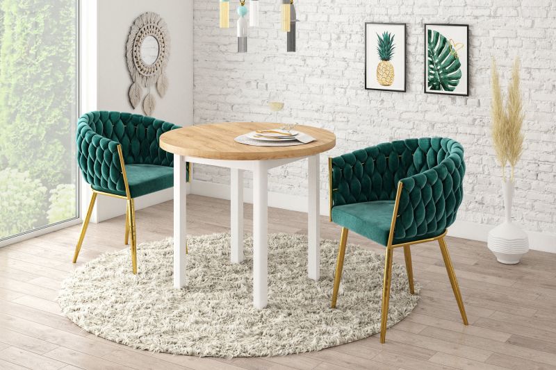 Essgruppe A45-80, Esszimmer Set , Esstisch mit 2 Stühlen- Farbe wählbar