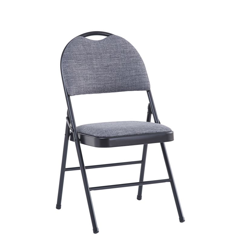 Klappbarer Metall-Stoffstuh K25l mit Griff, grau