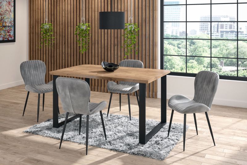 Essgruppe A6, Tischgruppe, Esszimmer Set , Esstisch mit 4 Stühlen - Farbe wählbar