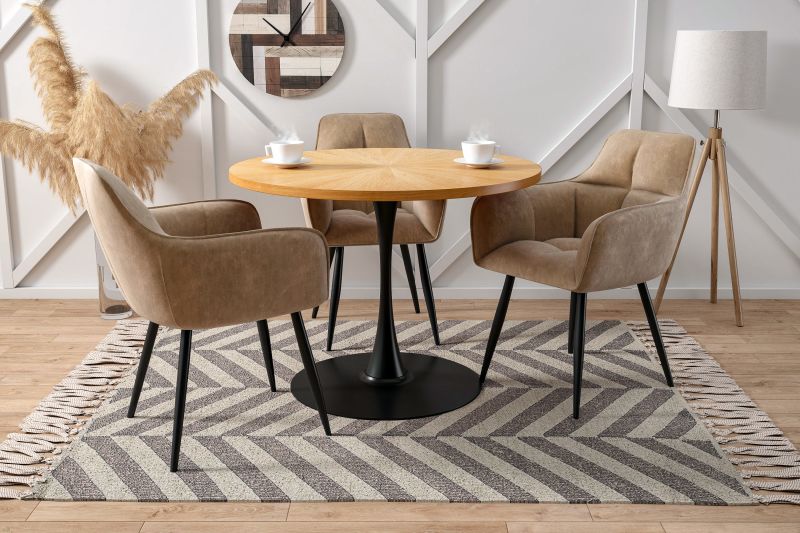 Essgruppe A94, Esszimmer Set , Esstisch mit 3 Stühlen-Farbe wählbar