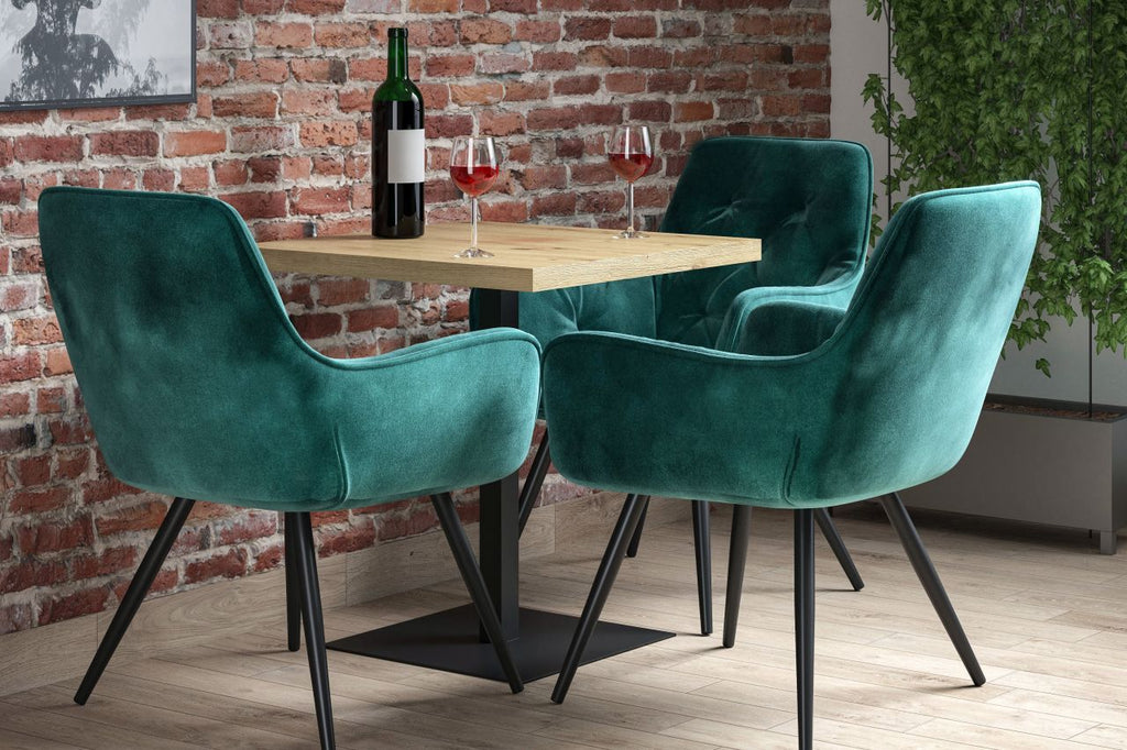 Essgruppe A58, Esszimmer Set , Esstisch mit 3 Stühlen-Farbe wählbar