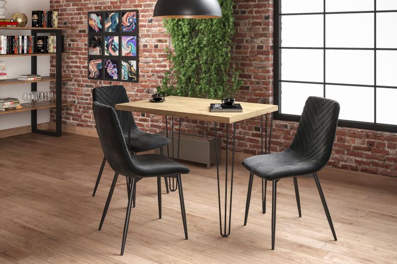 Essgruppe A56, Esszimmer Set , Esstisch mit 3 Stühle- Farbe wählbar
