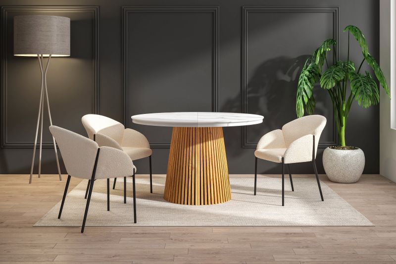 Essgruppe A98-3, Esszimmer Set , Esstisch (Ausziehbar) mit 3 Stühlen